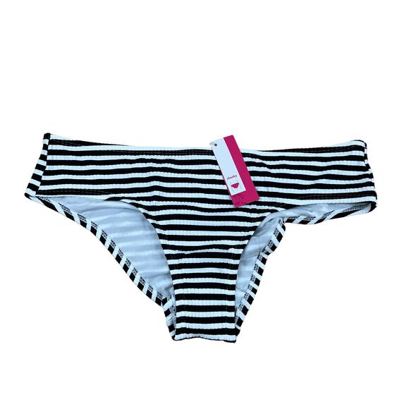 Xhilaration Juniors' Striped Cheeky Hipster Bikini Bottom - Size XL - NWT - Picture 1 of 7